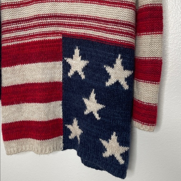 Denny Rose Made In Italy Stars And Stripes Long Open Cardigan Size Medium - Picture 8 of 9